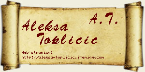 Aleksa Topličić vizit kartica